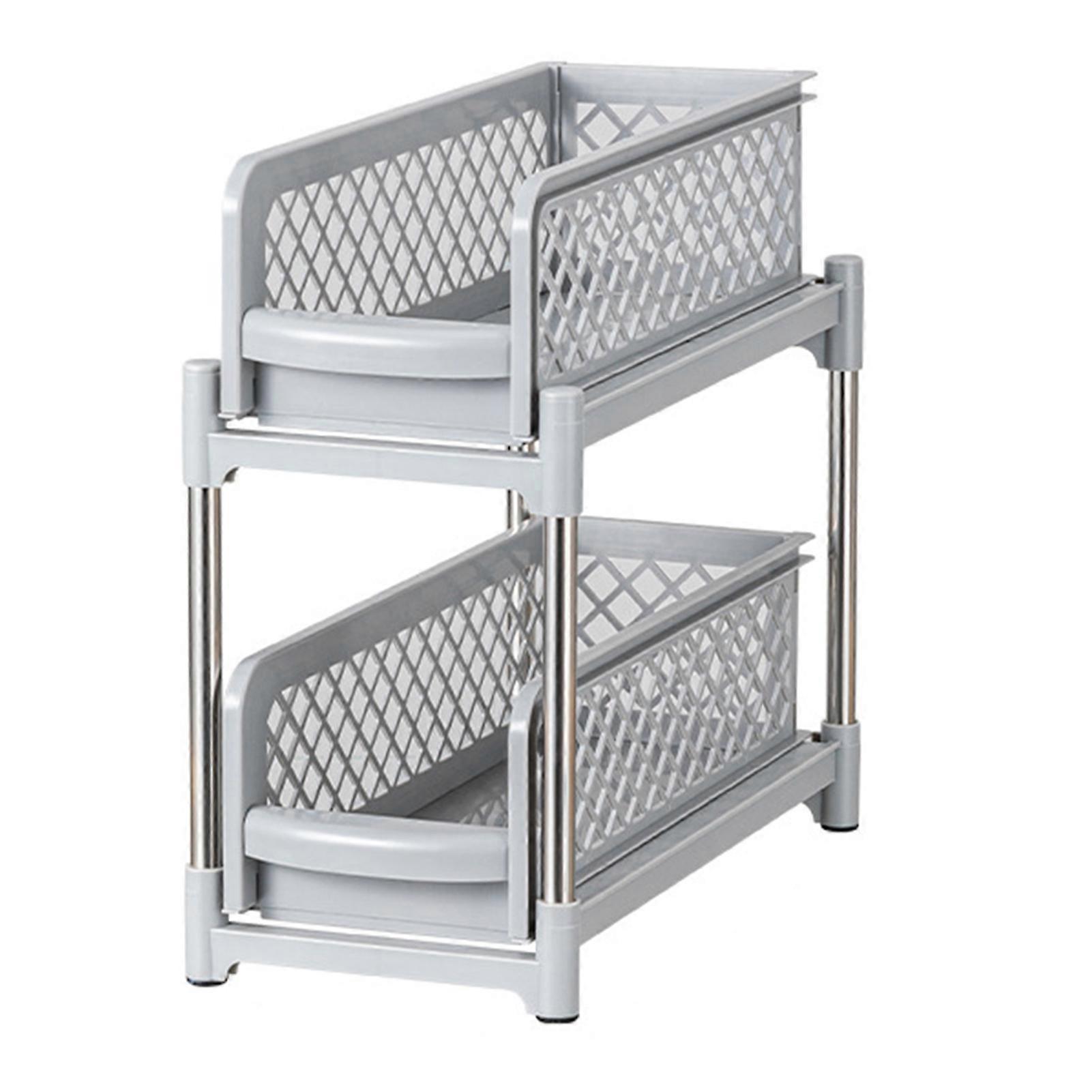 Sliding Under-sink Organizer Storage Rack Double-Layer Design Large Capacity Strong Load-bearing Easy Assembly Cabinet Organizer Storage Shelf