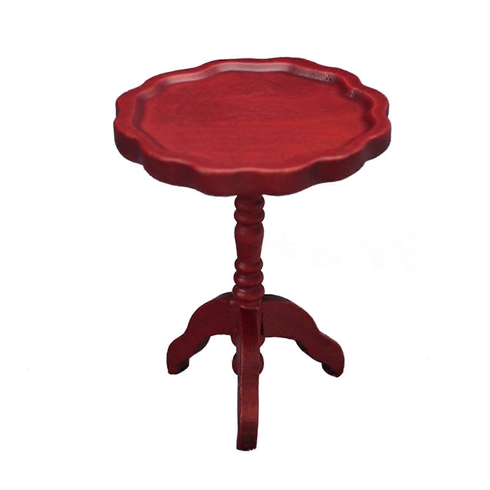 1:12 Dollhouse Table Strong Load Bearing Tripod Support Anti-crack High Reduction Wavy Edge Miniature Table Toy Miniature Building Model