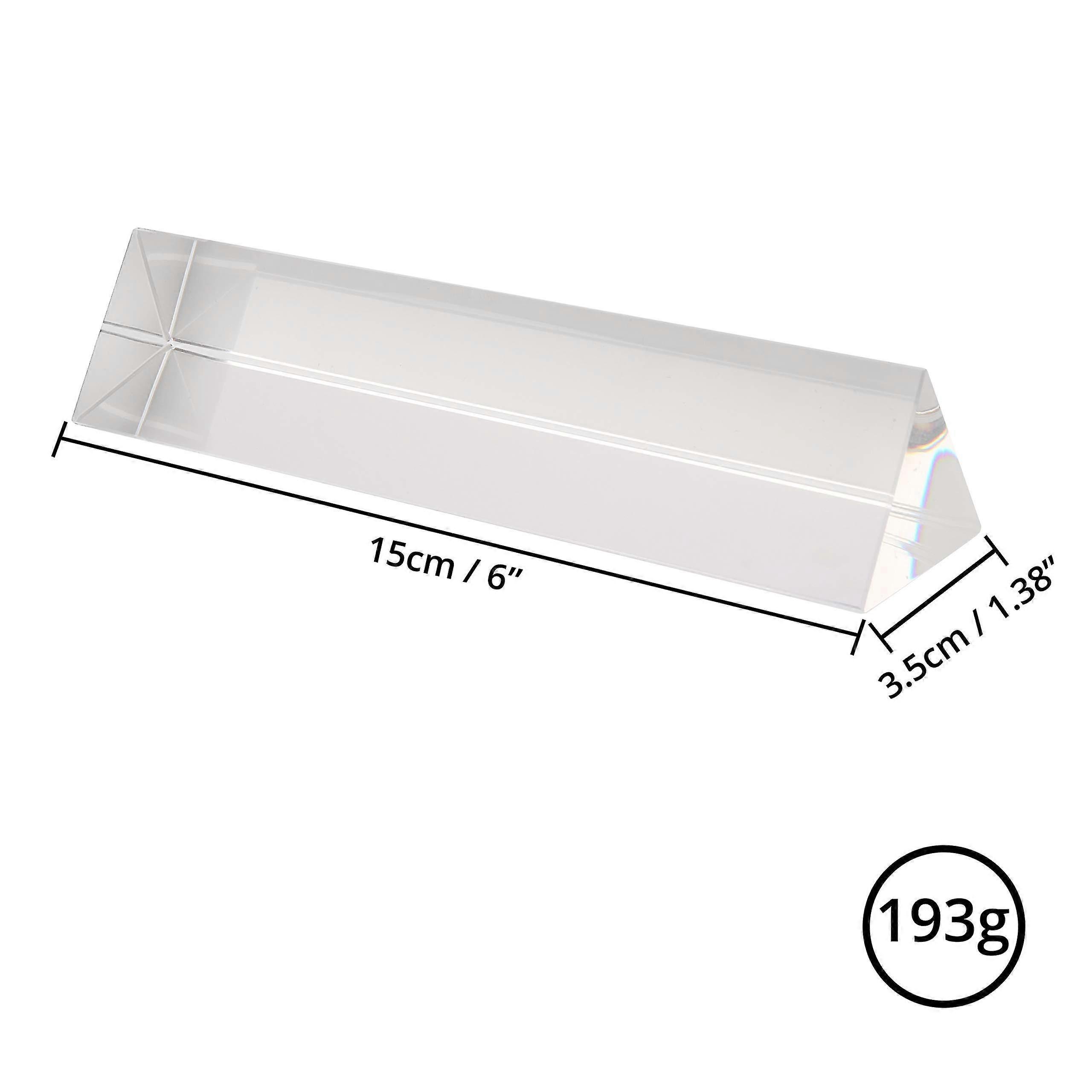K9 Crystal Triangle Prism - 15cm/6 Inch Photography Triangular Prism Refractor - Rainbow Effect Photo