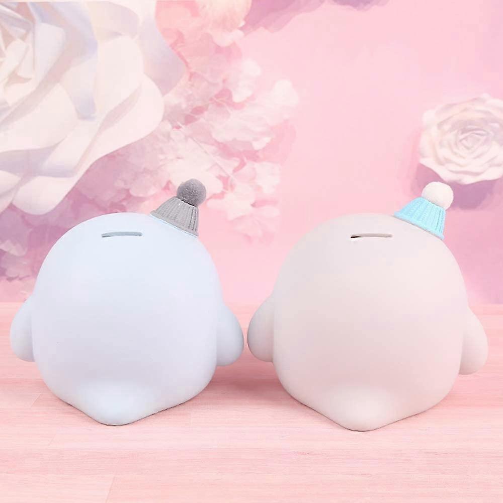 SAYTAY Sparschwein Pinguin Design - Grau, Aus Vinyl, Ca. 15 Cm Hoch, Für Kinder & Erwachsene, Geschenk Oder Deko