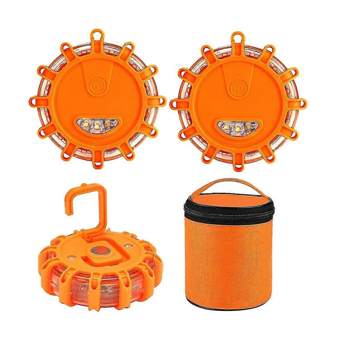 LEDロードフレア緊急ライトロードサイド警告安全ディスクビーコン点滅キット、ラウンド