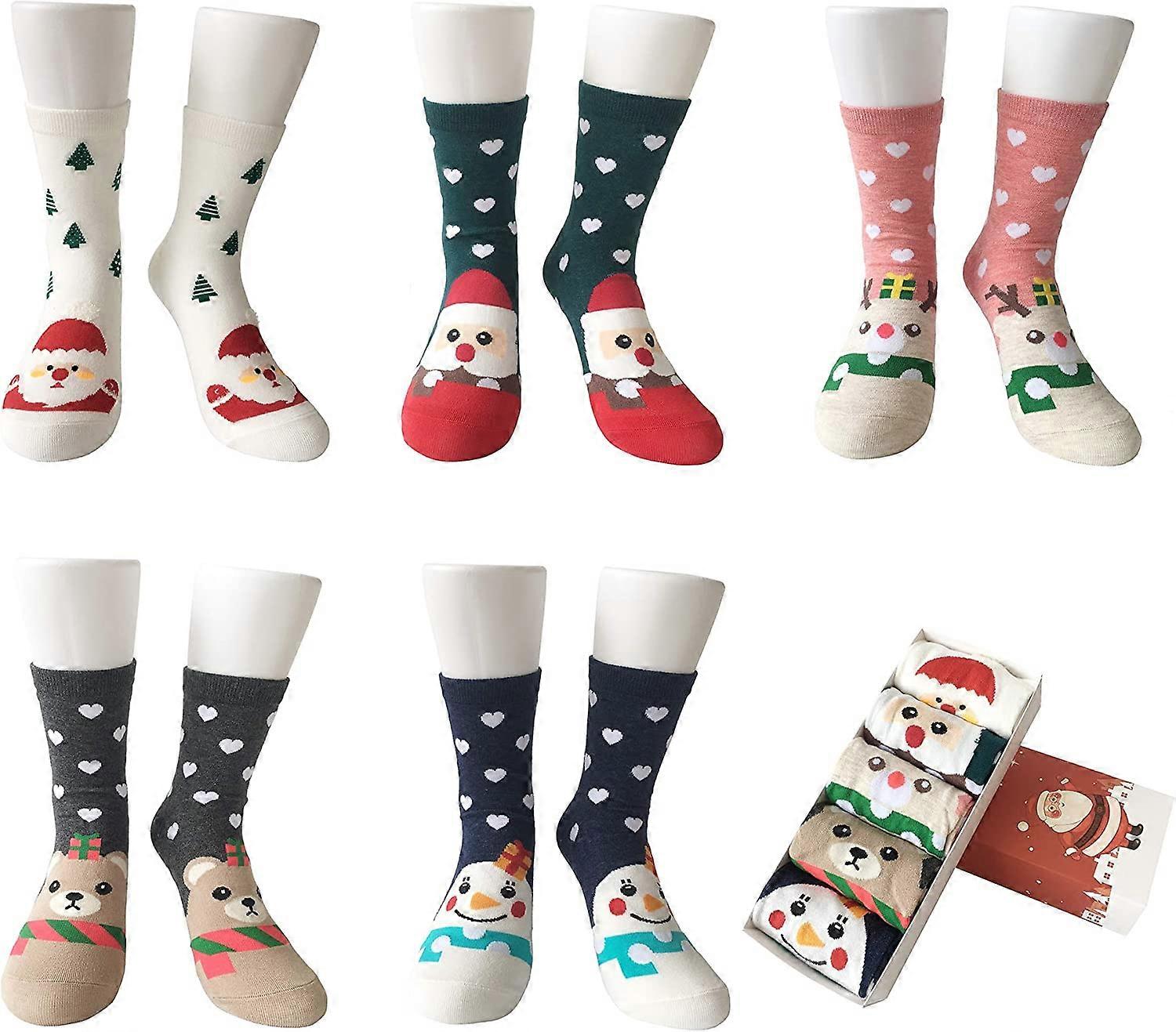 Lady Girl Woolen Christmas Pattern Warm Socks Standard Size