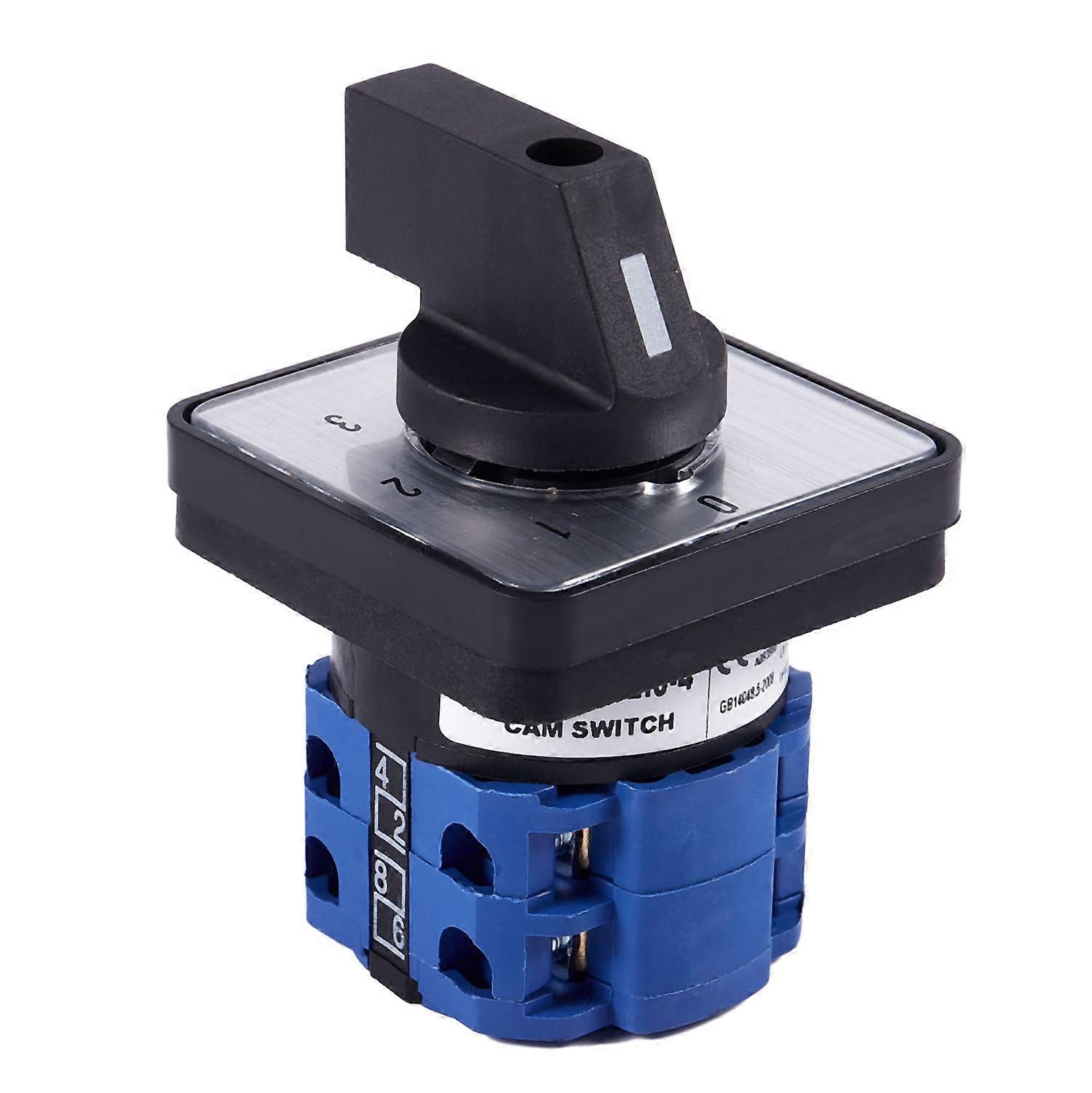 8 Terminals 5 Positions Master Control Cam Switch 20A Black+Blue