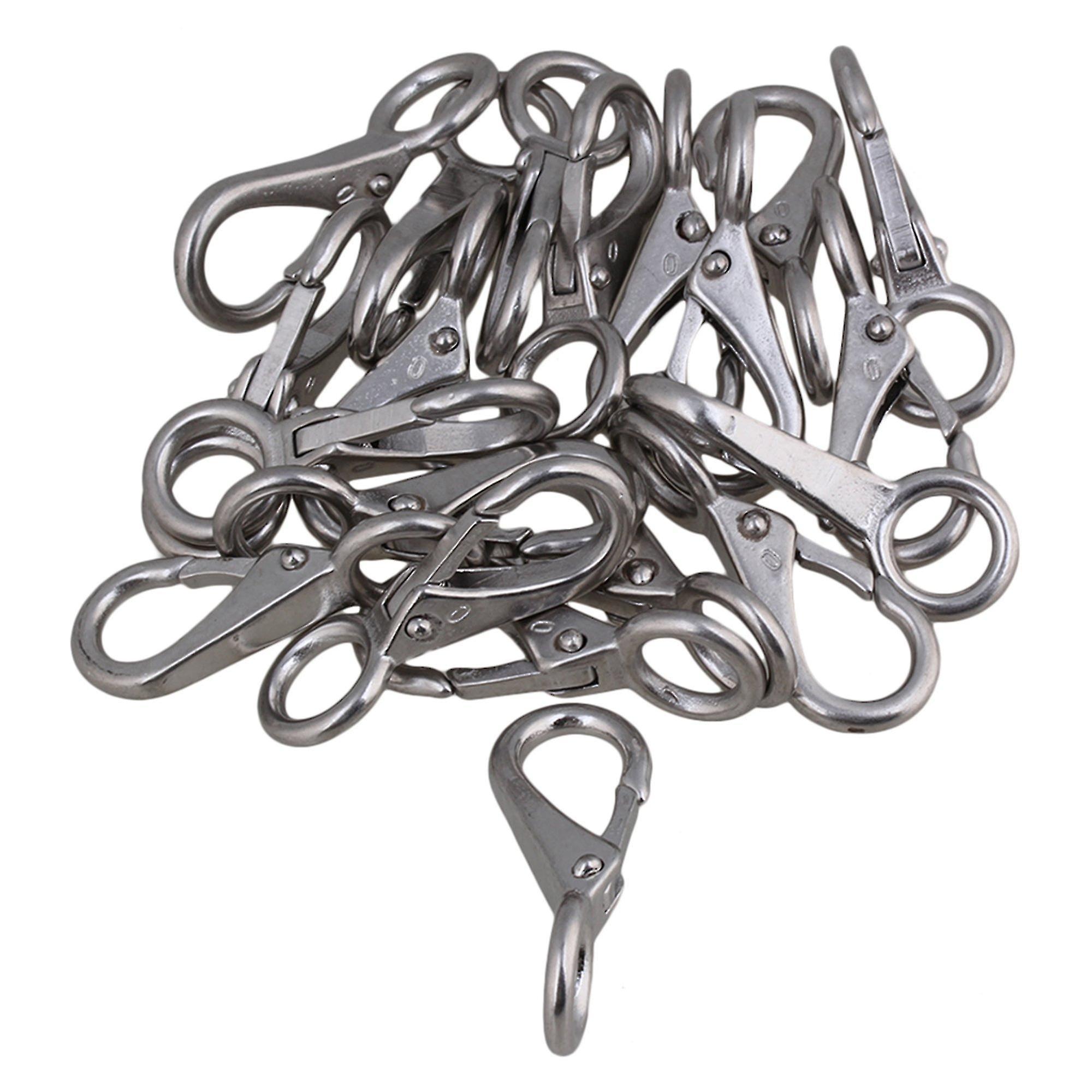 Lifting Hooks, Clamps Shackles 20set 0# Stainless Steel Fixed Round Eye Snap Hook Marine Accessory