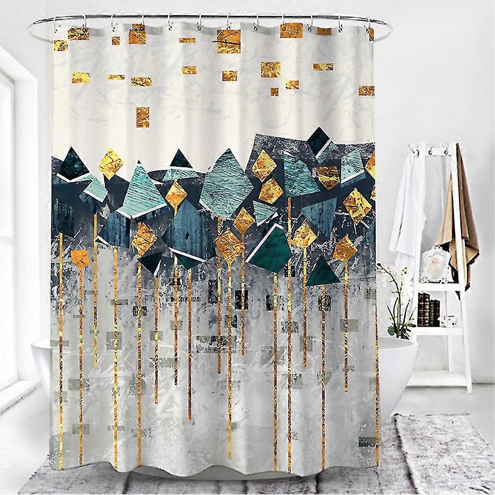 Modern Geometric Shower Curtain Bathroom Waterproof Curtain