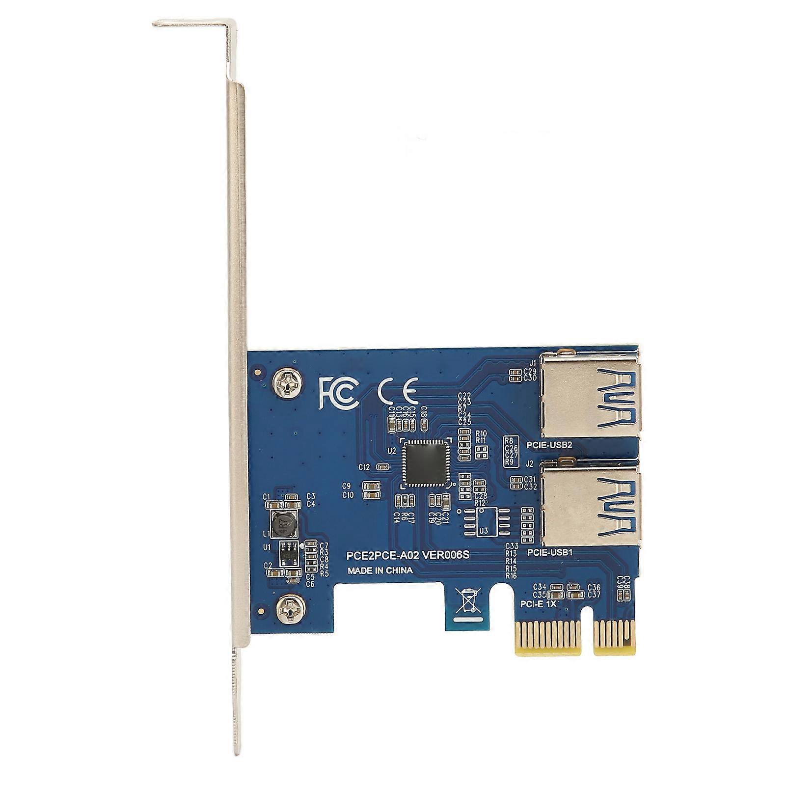 PCI E 1 to 2 Riser Card Good Flexibility High Stability Pcie Splitter 1 to 2 PCIE Riser Card for Bitcoin Ethereum Mining Blue Board