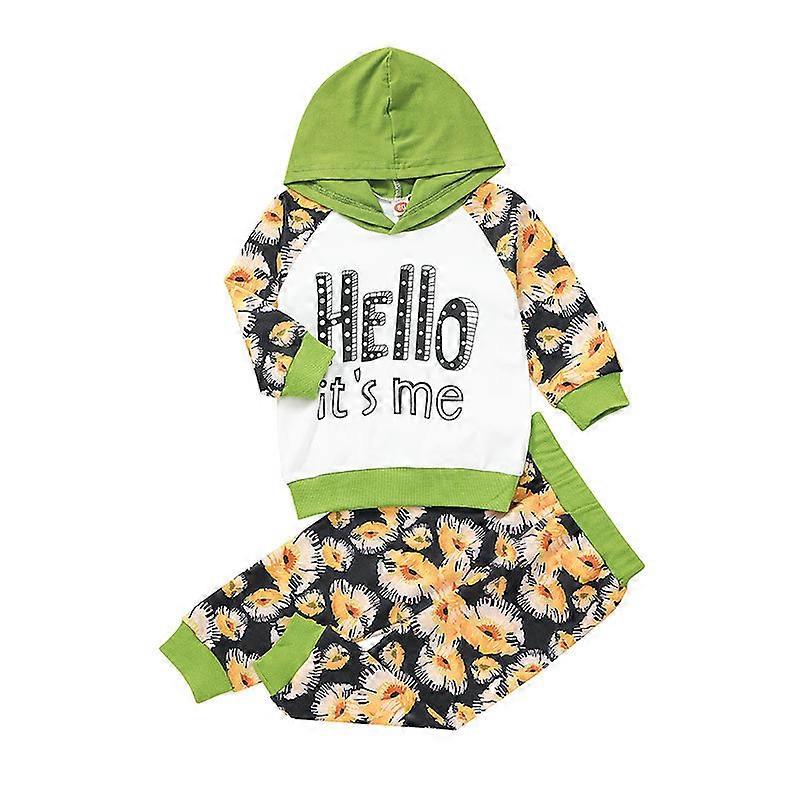 Cartoon Sweatshirt Set Kids Letter Top Printed Pants Two-Piece Set