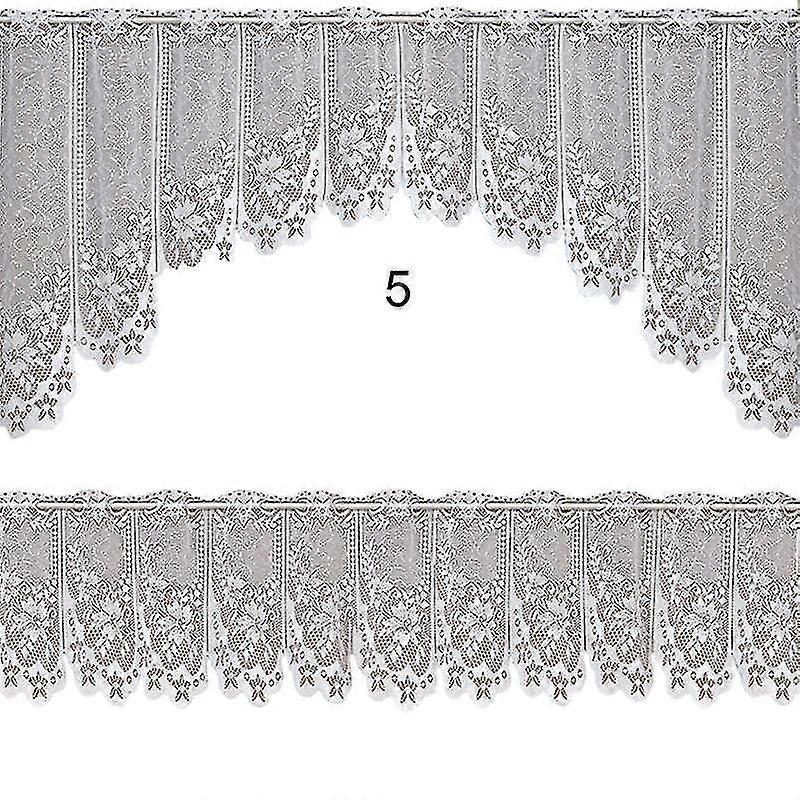 2pcs/set Lace Curtain Translucent Lace Design Vintage Style 2 Tier Cafe Curtain Set For Home