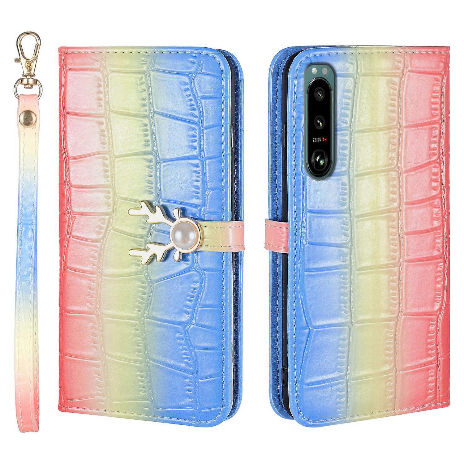 Elk Pattern Phone Case for Sony Xperoa 5 II with Card Holder, lanyard, PU Leather Material, Wallet Function, Corner Fall Protection