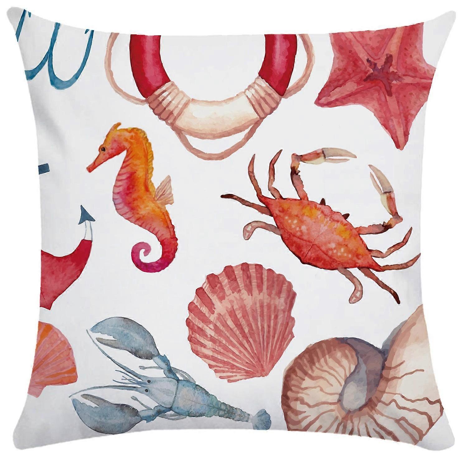 Utomhus kuddfodral Ocean Starfish Shell kuddfodral Mjukt kuddfodral vardagsrum soffa kasta pil