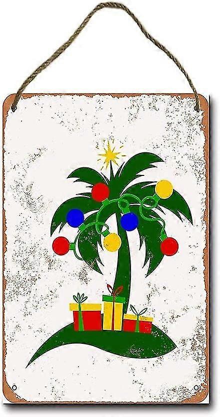 Natal Palm Tree Retro pendurado sinal de metal 8x12 polegadas OU 12x16 polegadas Modo 2351