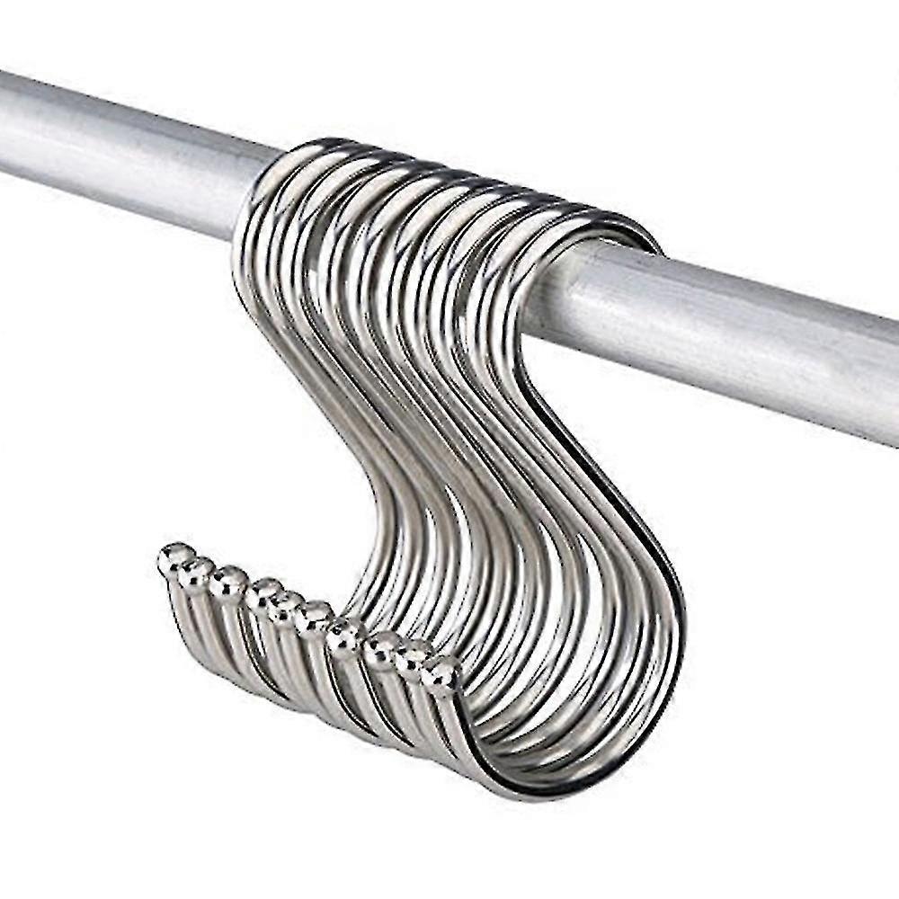 10pcs الفولاذ المقاوم للصدأ S شكل هوك المطبخ غرفة نوم متعددة الوظائف درابزين S شماعات هوك المشبك حامل السنانير