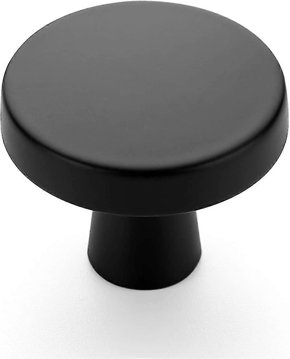 10 Pack 1-1/4 Inch Kitchen Cabinet Knobs Solid Round Dresser Drawer Knobs Matte Black Dresser Knobs Simple Cabinet Hardware For Cupboard Drawer Pulls