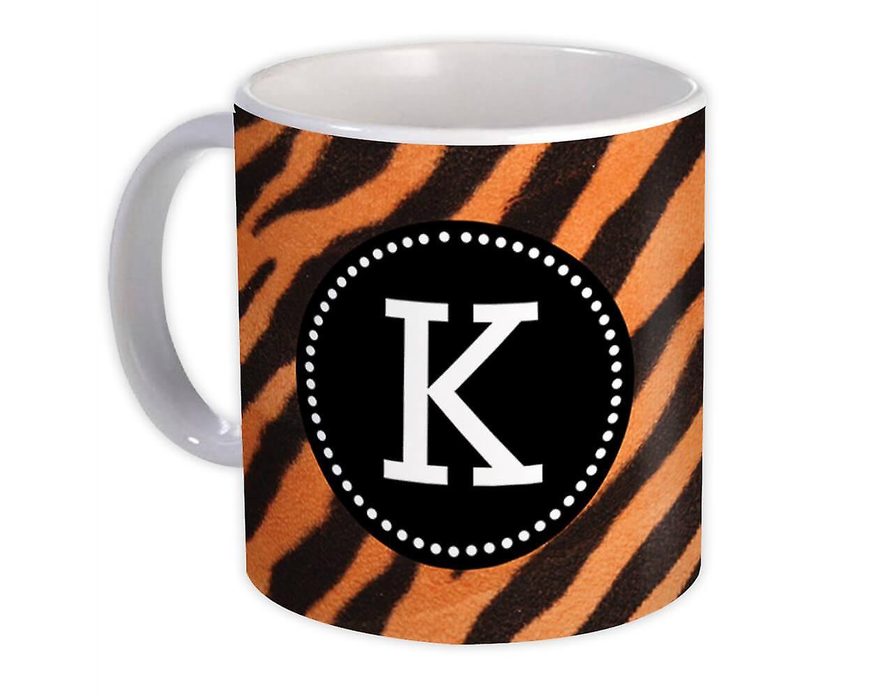 Gift Mug: Monogram Letter K Tiger