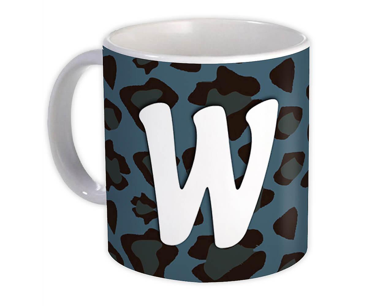 Gift Mug: Monogram Letter W Blue