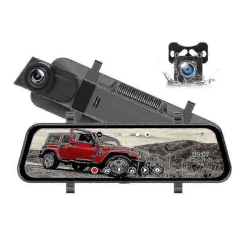 10 Inch Car Dvr Video Rec 1080p Touch Screen Dashcam Dual Streaming Driving Rec Dash Camera Yanlieso []