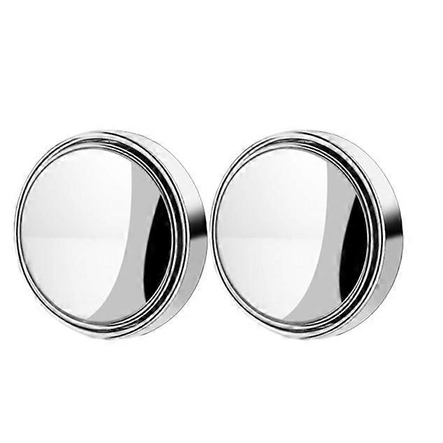 2 Pcs Car Rearview Mirror Round Blind Spot Mirror 360 Degree Rotating Car Wide-angle Small Round Frame Auxiliary Mirror