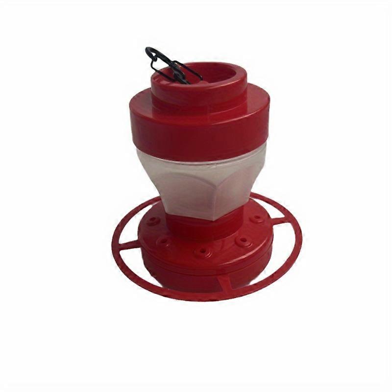 8-Port Red Plastic Hummingbird Feeder - Attractive Hanging Design with Large Water Capacity, Durable & Easy to Clean, Perfect for Garden Decor with St