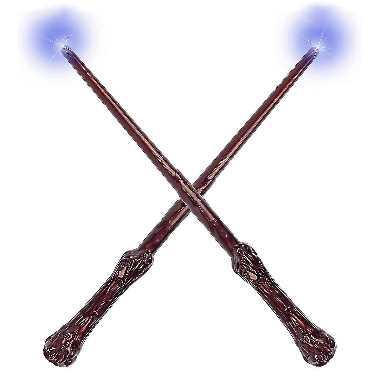 Light Up Magic Wizard Wands for Kids - 2-delt lydbelysende lekestav
