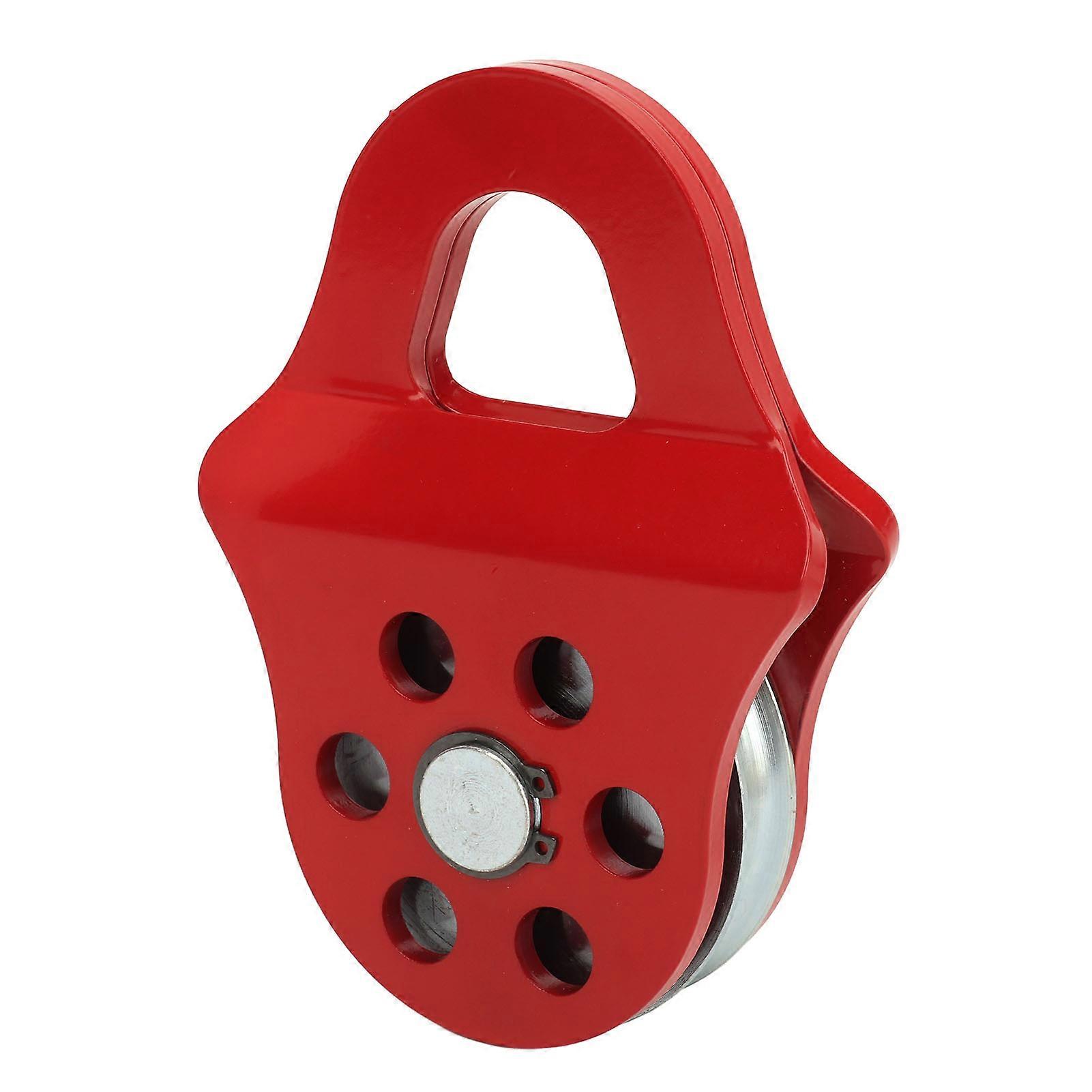 Truck Tractor ATV UTV Heavy Duty Winch Pulley 4T Load Capacity Red Steel Nylon