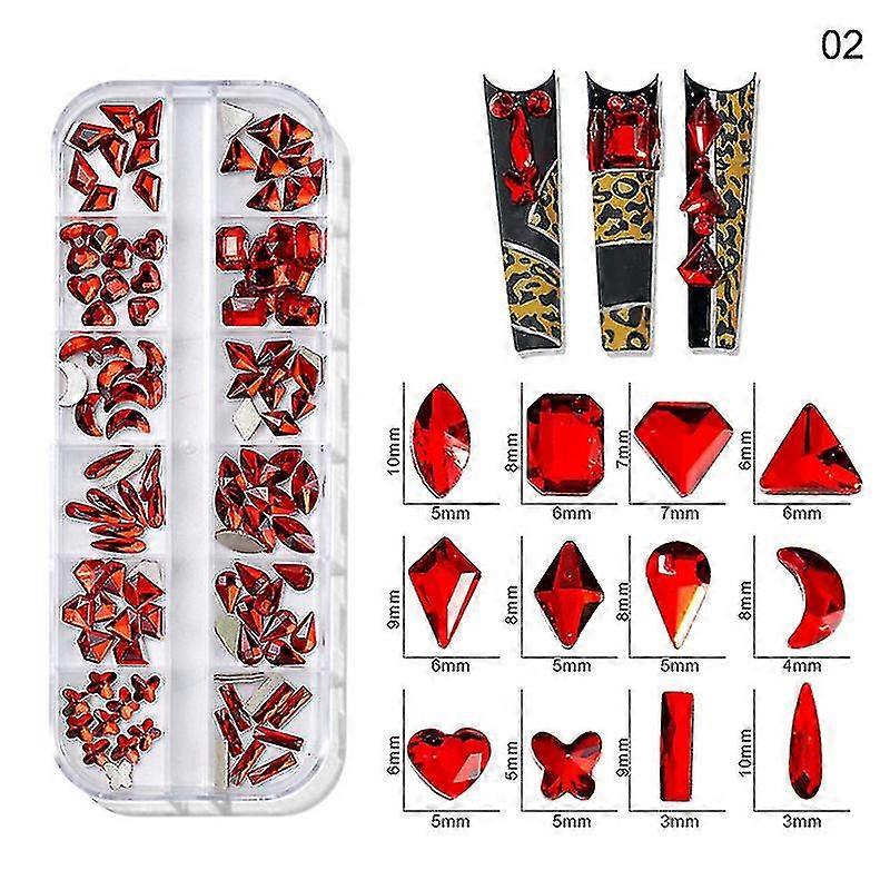3d Glitter Nail Art Ab/colorful Hotfix Rhinestones Flatback Crystal Diamond Gems Multi Size12 Gird