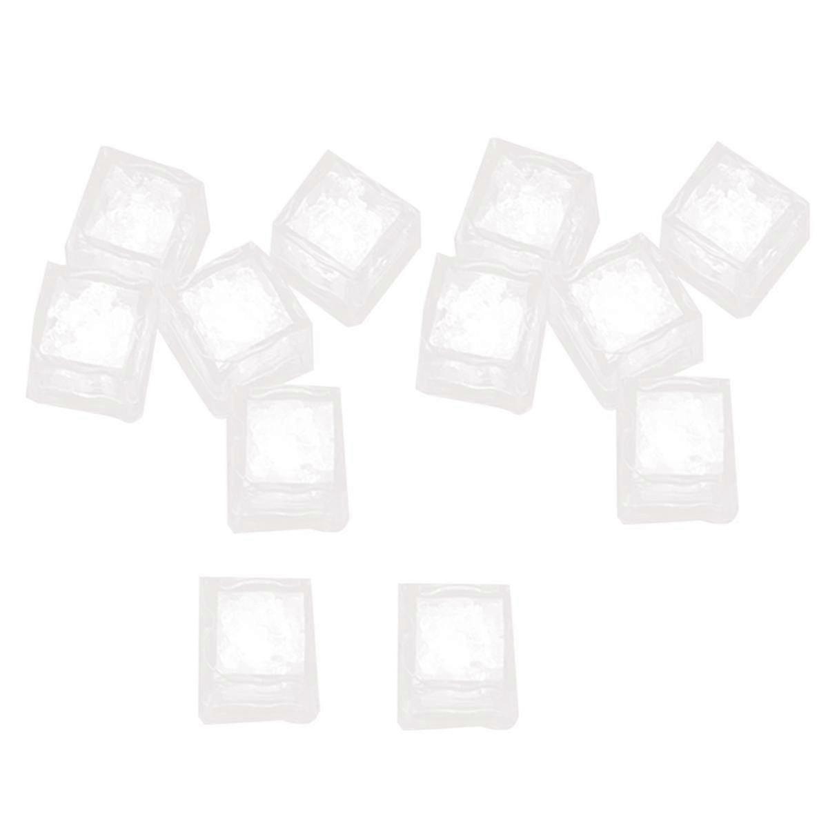 12PCS Waterproof LED Ice-Cube Flashing Glow in the Dark Light Up suitable for Bar Club Drinking Party Decora