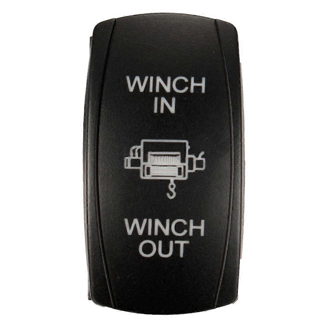 7Pin Laser Momentary Rocker Switch Winch In Winch Out 12V ON-OFF-ON LED Light green