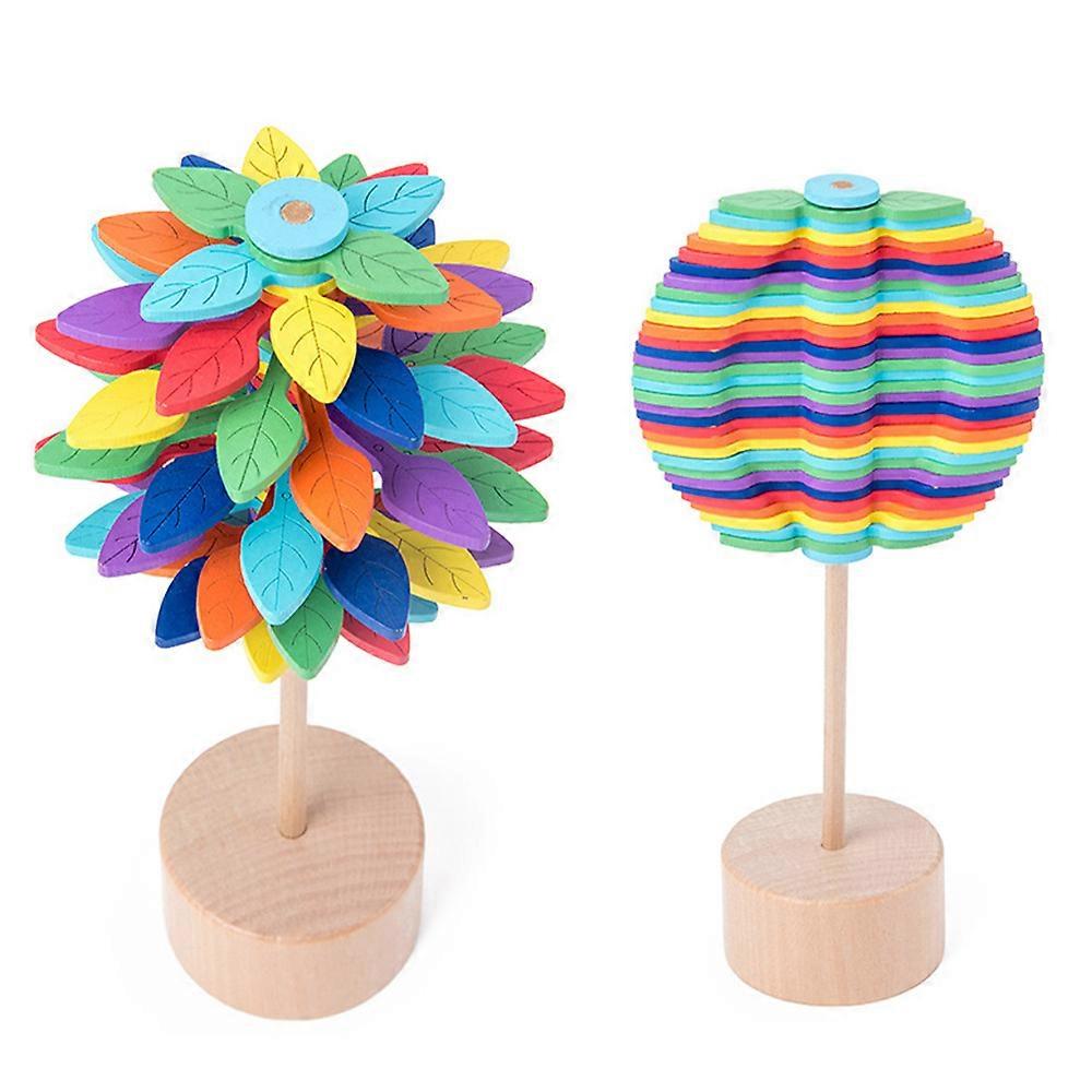木製スパイラルロリポップストレスリリーフ玩具スピニングマジックワンド減圧キッズトイ