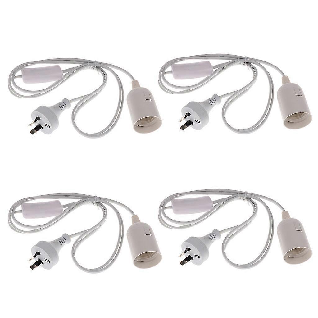 4 Pcs Cable Plug in Pendant Light Fitting with On/Off Switch E27 Lamp Holder