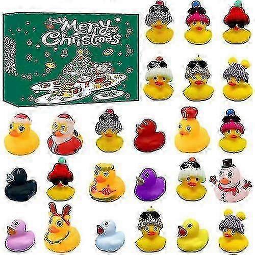 24 gitre julekalender blindboks / gummi duck legetøj gaver æsker indretning -c163