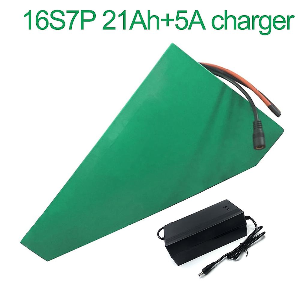 Battery With Charger 5a 21ah 60v Li-ion 18650 Rechargeable Electric Two Three-wheeled Motorcycle Bike Ebike Accept Customization 16s7p 330 * 310 * 200