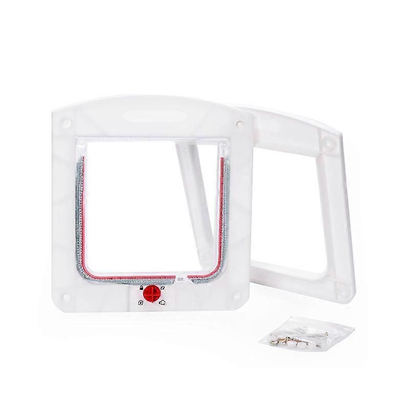 رفرف مغناطيسي فاخر للقطط ، دخول انتقائي ، قفل 4 اتجاهات - Staywell (أبيض)