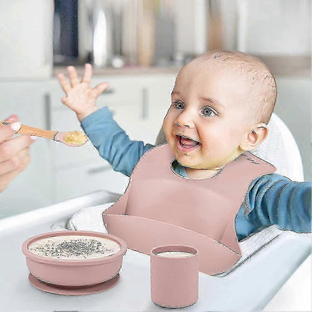 Feeding Set,adjustable Bib,spoon,fork Set For Infant 3 A