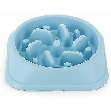 Anti Glutton Dog Bowl Slow Feeding Bowl with Non-Slip Base,Prolong Feeding Time to Prevent Various Diseases Caused by Fast Feeding (Blue)