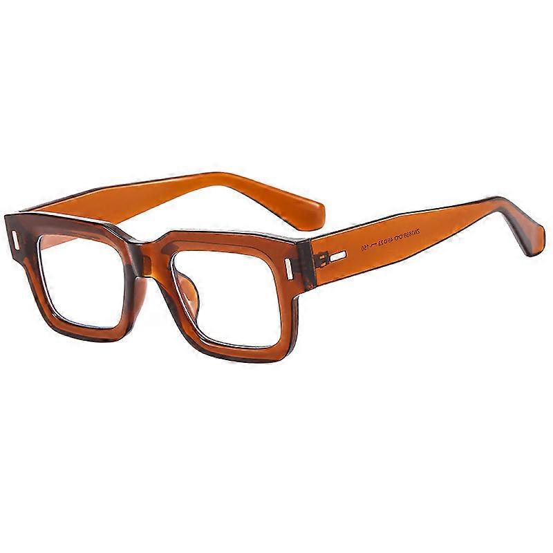 2023 New Retro Gray Square Sunglasses For Women Men Fashion Clear Lens Frame Glasses Eyewear Male Shades UV400 Rivets Wholesale