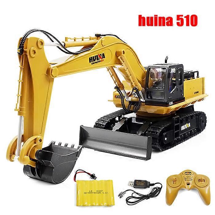 Huina 510 RC מחפר 2.4G 11CH סגסוגת רכב משאיות שלט רחוק הנדסה RC זוחל משאית טרקטור דגם צעצועים אלקטרוניים מתנה