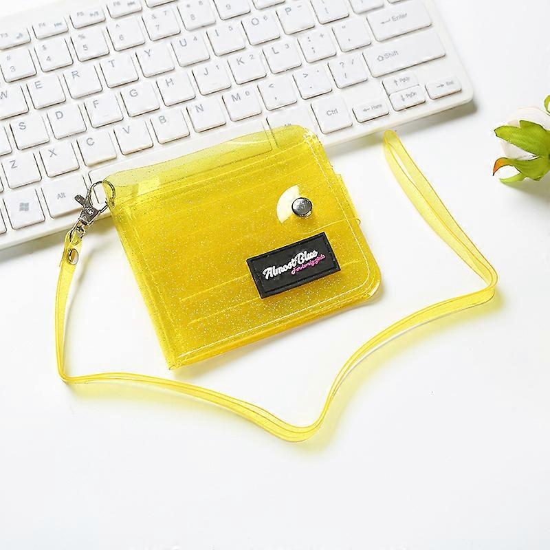 PURDORED 1 Pc Laser Color Women Card Holder PVC Jelly Mini Money Wallet Clear Wallet Ladies Purse Wallet Jelly Card Wallet