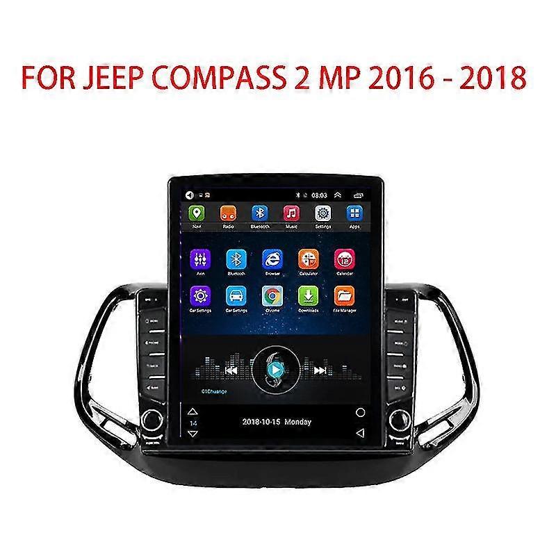 9.7 2 Din For Jeep Compass 2 MP 2016-2018 Tesla Type Car Radio Carplay 4g 8-core Wifi Android Auto Car Stereo Car Multimedia Video Player GPS Navigati
