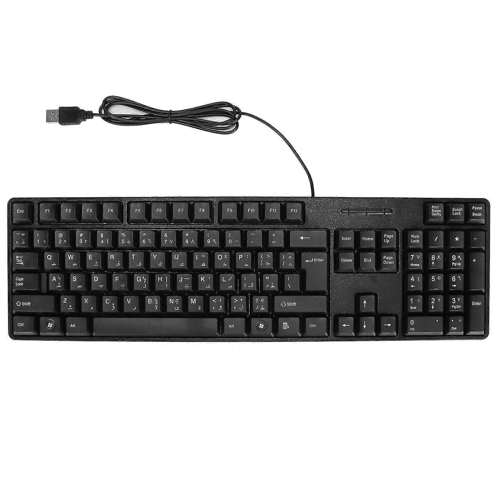 Computer Keyboards Ergonomic Design Durable Usb Wired Arabic English Mechanical Keyboard For Pc Laptops{jkw}