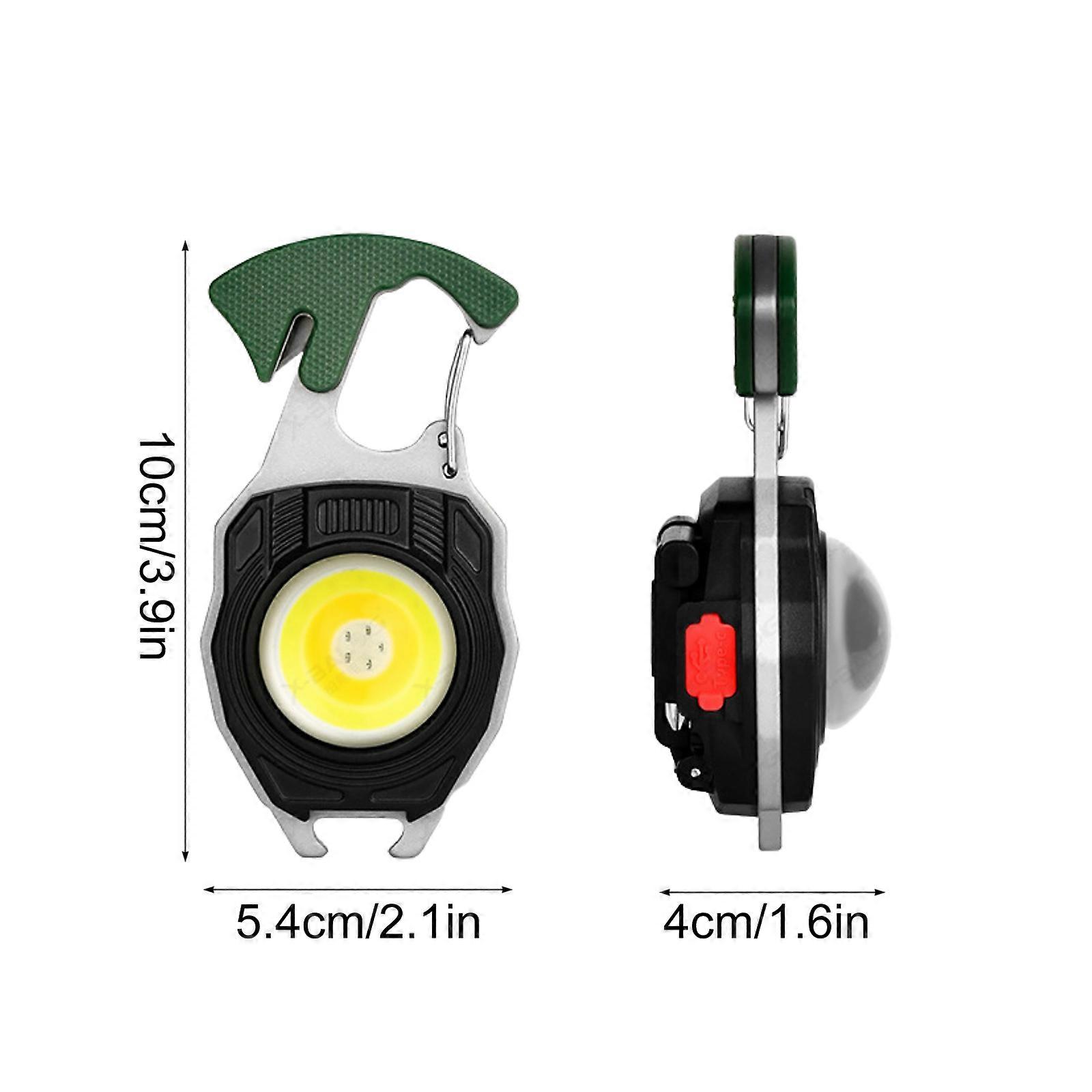 BL-W5147 Keychain Flashlight, 740lm USB Rechargeable Mini Work Light with 3 Light Modes, Magnetic Base and Bottle Opener (10 x 4 cm, Aluminium Alloy)