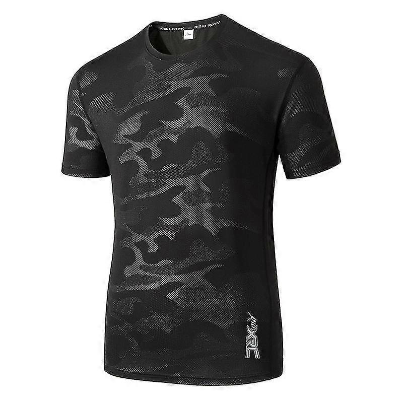 Kesäinen suurikokoinen nopeasti kuivuva vaatetus miesten lyhythihainen T-paita urheilullinen fitness running top nopeasti kuivuva joustava T-paita