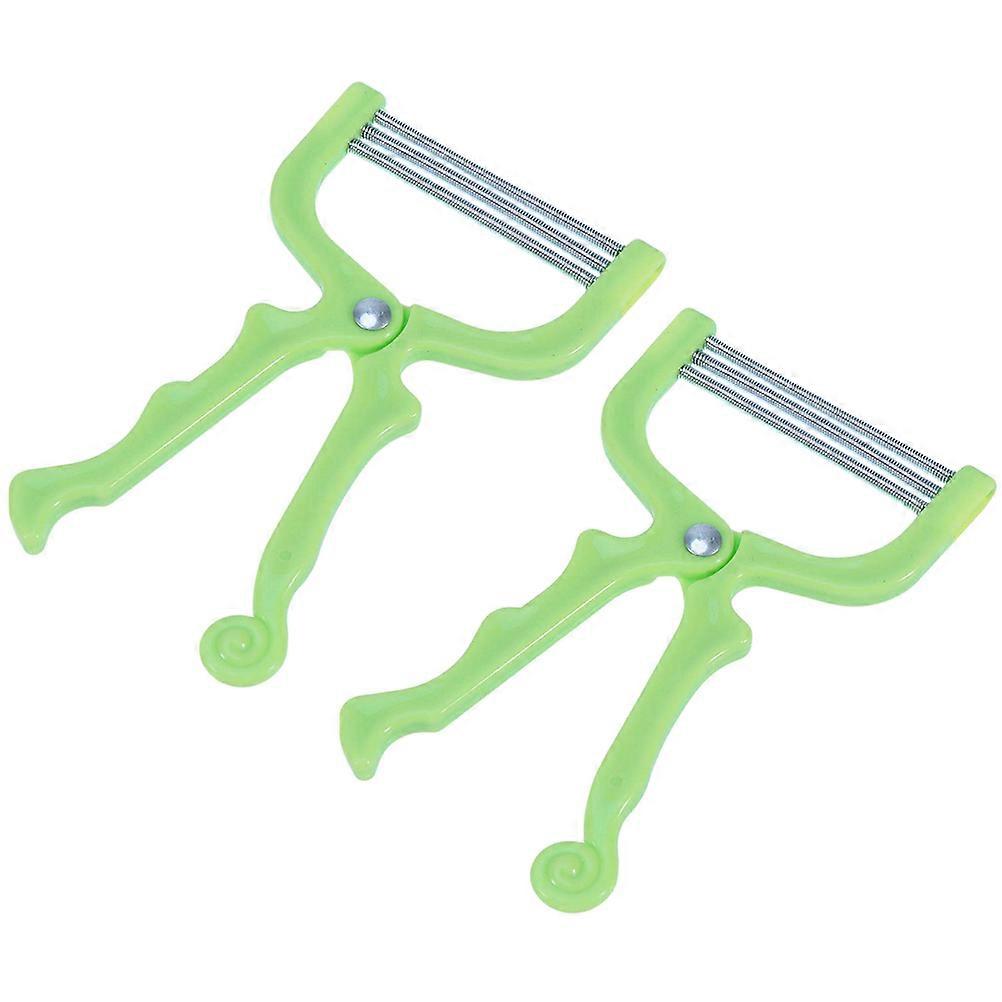 1 Set 2 stuks Handmatige Gezichtshaarverwijderaars Gezichtshaar Threaders Epilators Beauty Tools Groen