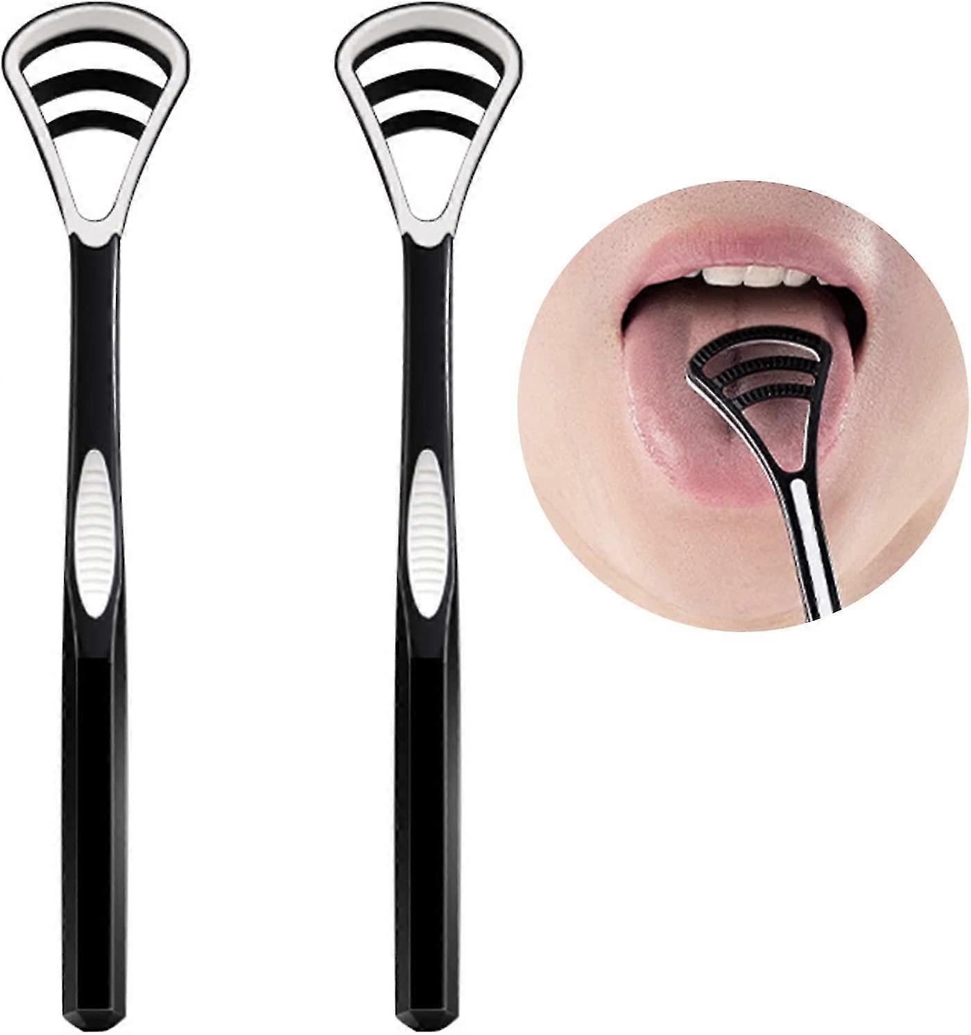 Tongue Scraper, 2 Pieces Tongue Brush, Double Sided Tongue Scraper, Tongue Brush, Tongue Scraper For Removing Tongue Coating And Freshening Breath