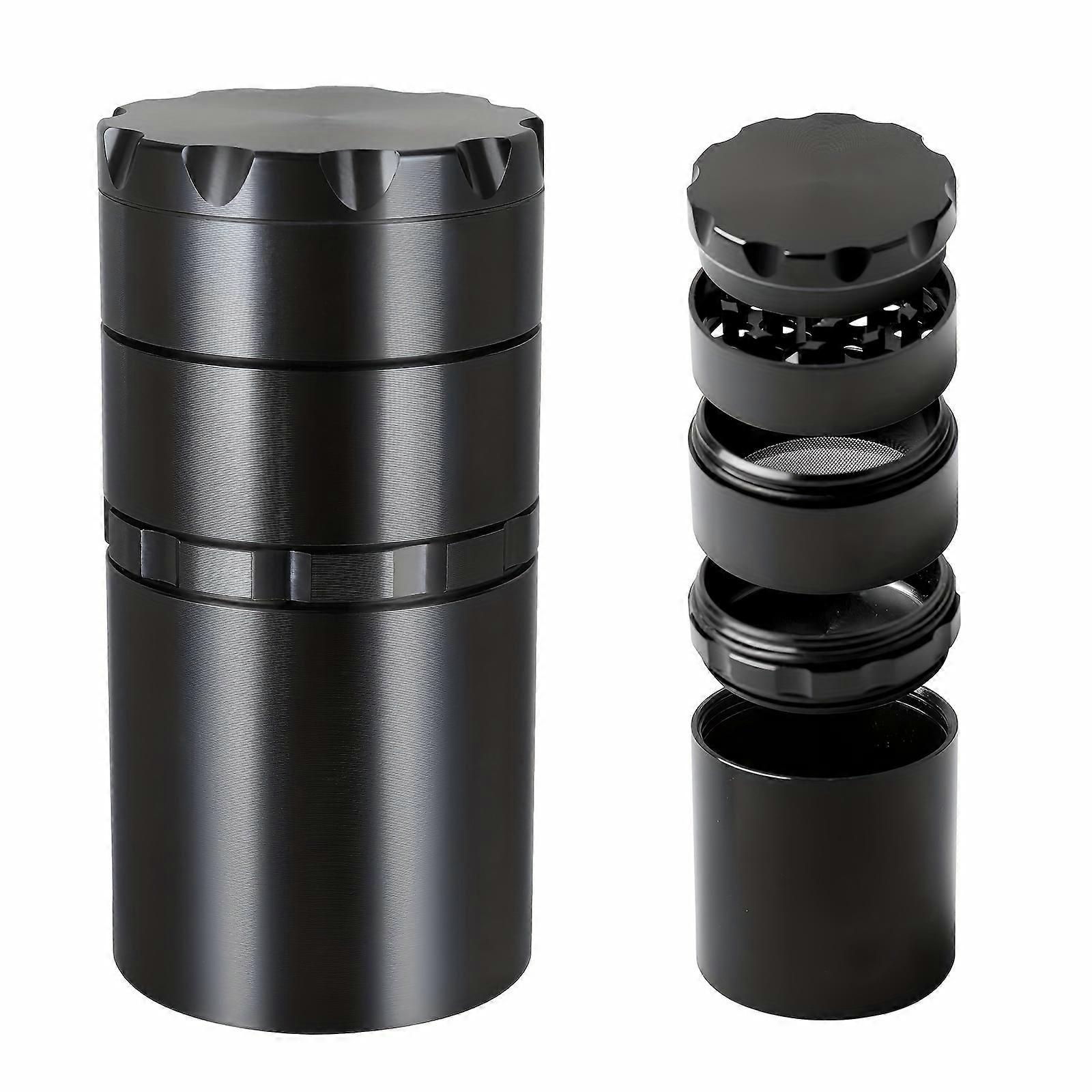 New style 1pc, 5-Layer Aluminum Alloy Manual Spice Grinder - Large Capacity Kitchen Tool for Freshly Ground Spices