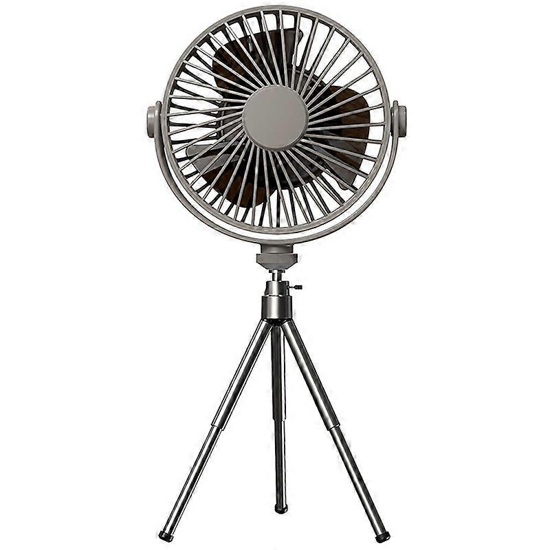 1 Set 2000mAh Remote Control Fan Mini Portable Stable Tripod 3-speed Wind Wireless Cooling ABS Night Light Hanging Fan for Camping Qinhai