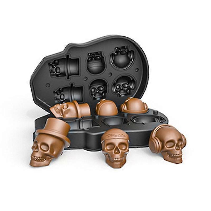 Summer 3d Skull Ice Cube Mould Silicone Ice Cube Mould