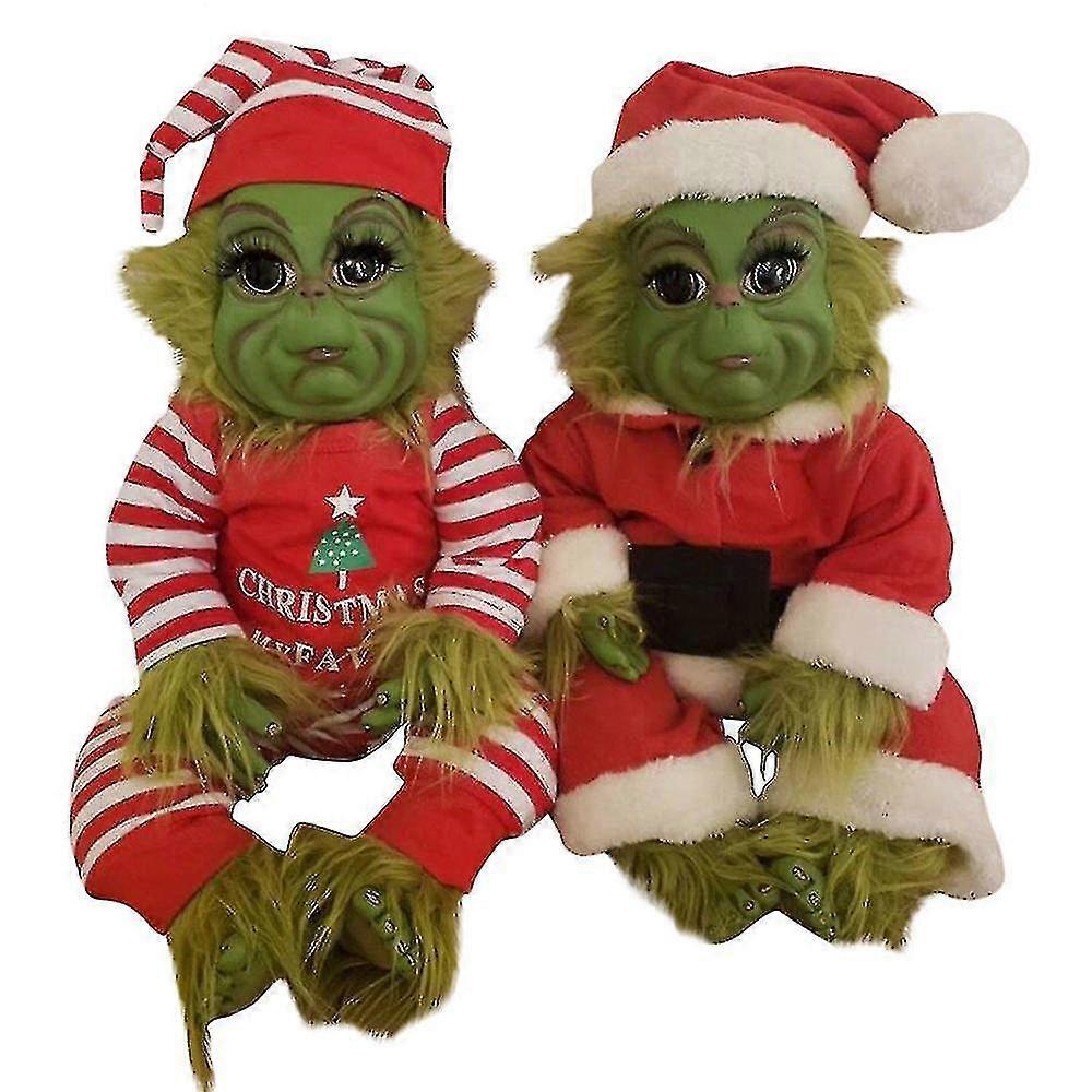Yearsahrk Bambola di peluche natalizia Grinch di Natale Green Monster Doll Elf Plush giocattolo decorazioni natalizie Yearsahrk Bambola di peluche natalizia Grinch di Natale Green Monster Doll Elf Plush giocattolo decorazioni natalizie