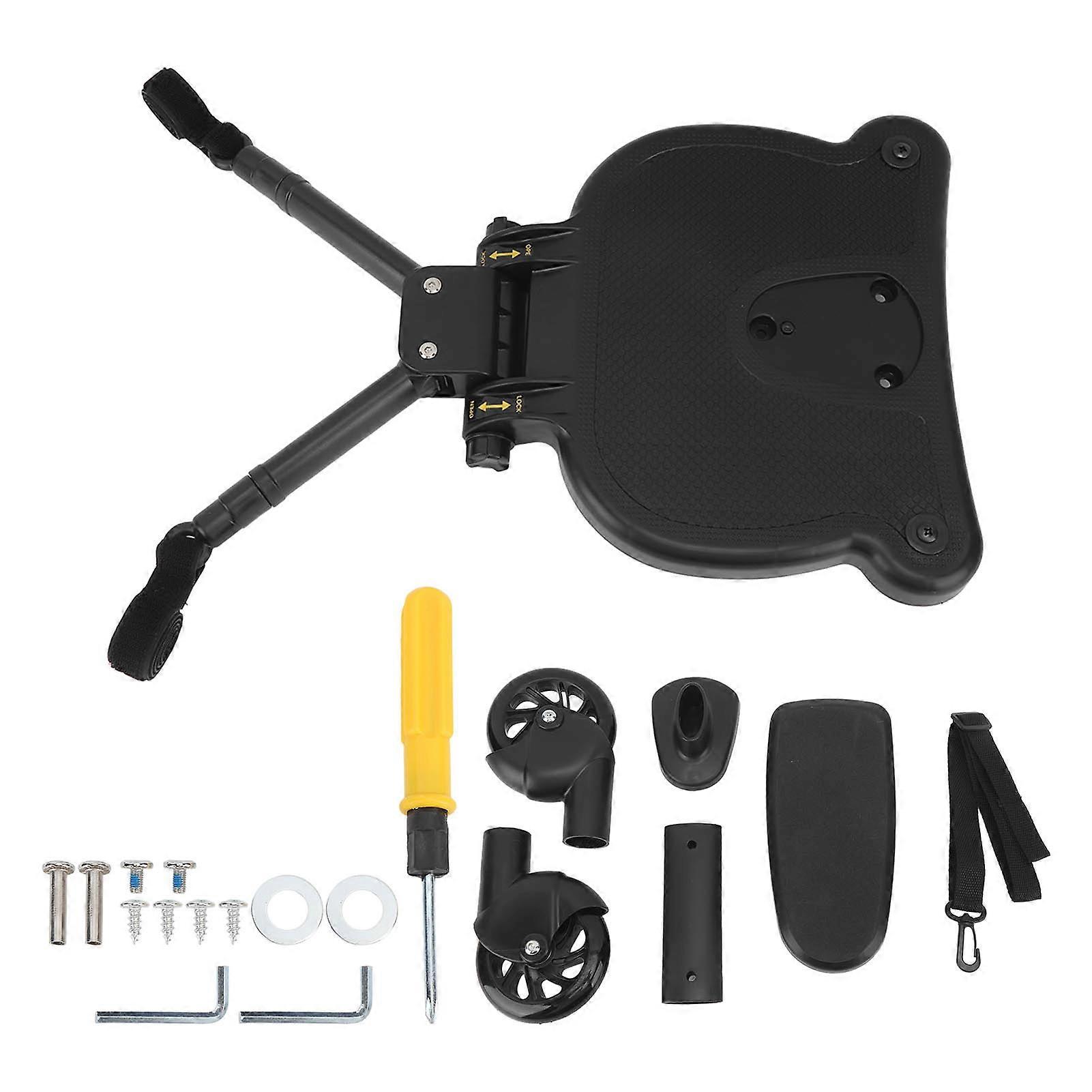 Universal Stehbrett Abnehmbarer Sitz Multi-Modes Fahrer Kinderwagen Gleitbrett für Kinder Schwarz