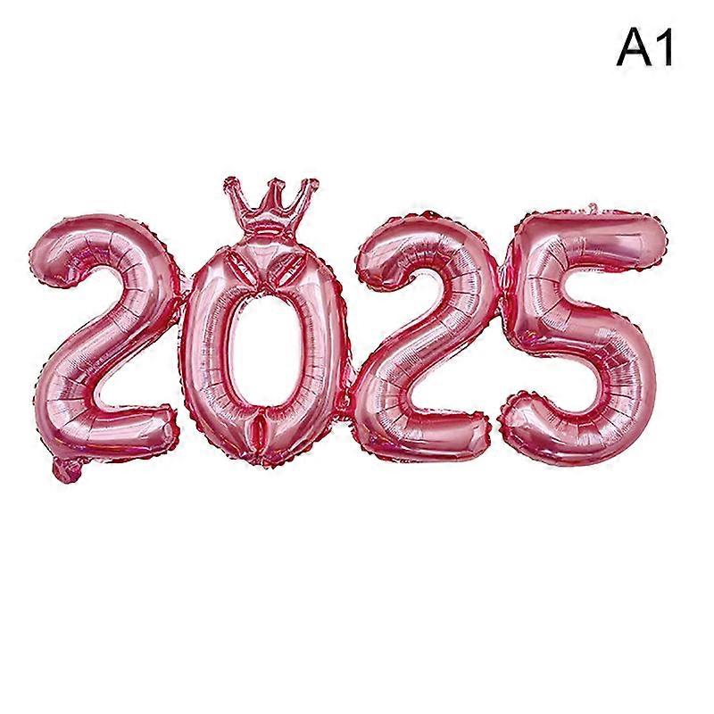 1pc 16inch Connection Crown 2025 Number Foil Balloons New Year 2025 Decoration Christmas Decorations