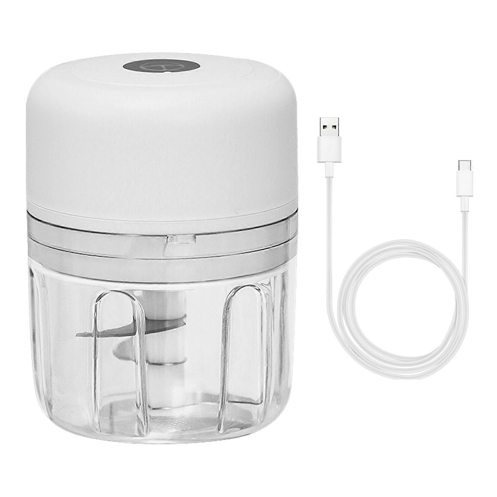 Electric Garlic Chopper 250ml USB Rechargeable Mini Veggie Processor with Magnetic Safety Lock Garlic Crusher for Small Kitchens RVs Traveling Camping